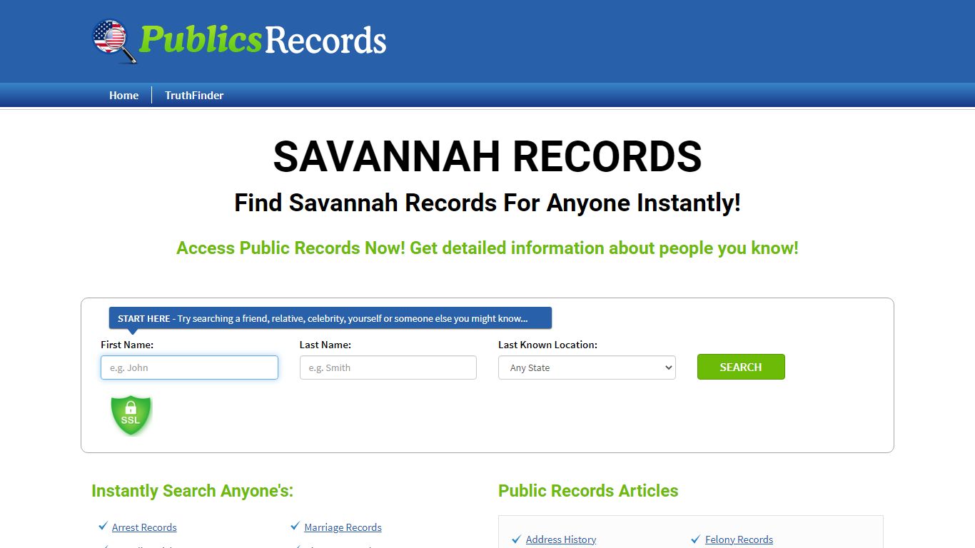 Find Savannah Records For Anyone